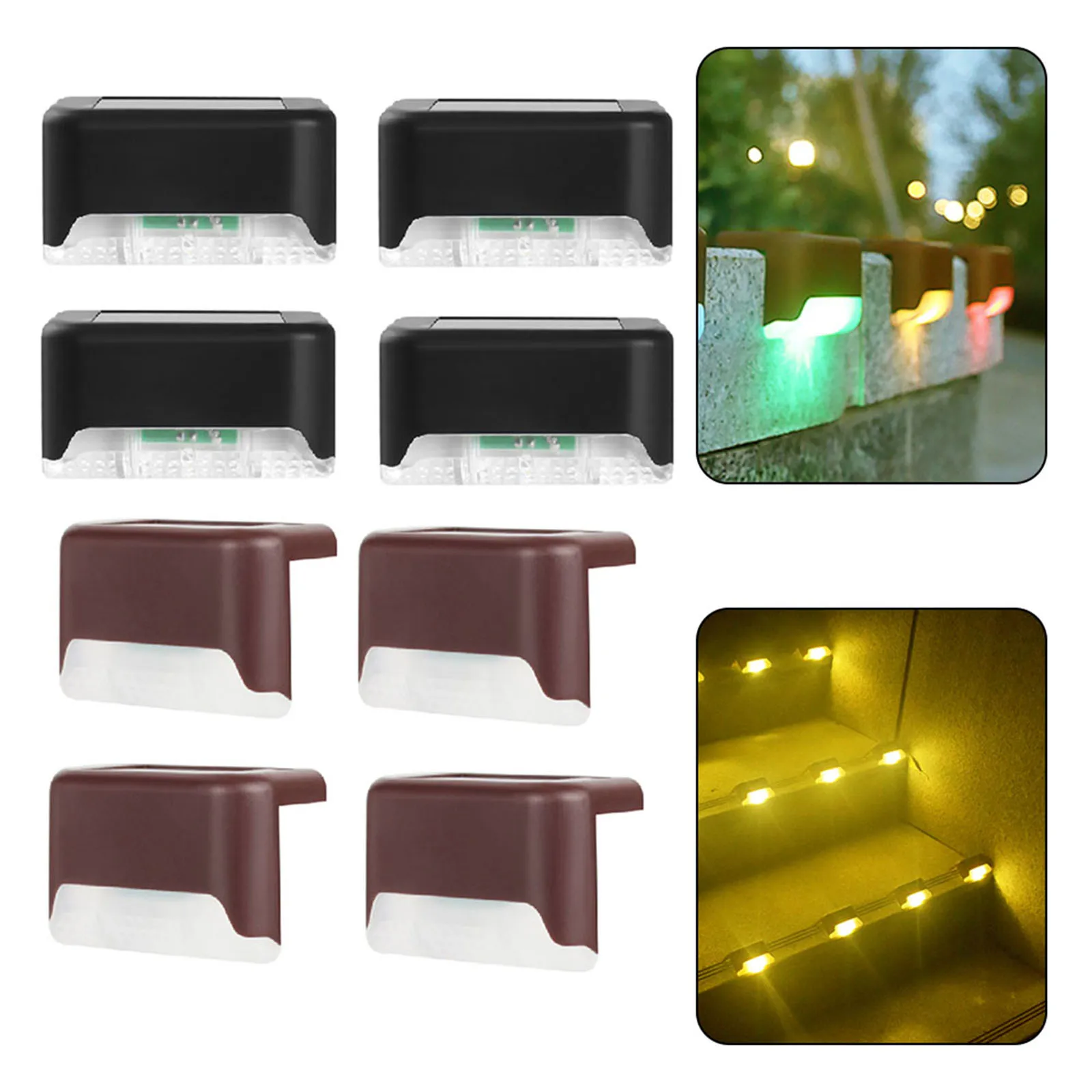 

4 Pcs Solar LED Lights Outdoor Garden Lights IP65 Waterproof Solar Step Deck Light Lamp Courtyard Stairs Pathway Garden Decor