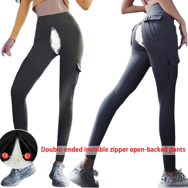 Tight High Waist Fitness Pants Lady Invisible Open-Seat Pants Peach Hip  Sports Leggings Stretch Yoga Pants Outdoor Sex Trousers - AliExpress