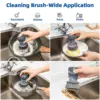 Leeseph Set of 2 Dish Brush with Soap Dispenser, Kitchen Dish Scrubbers Set with Draining Tray for Washing Dishes/Pots 4