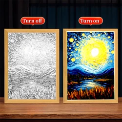 Starry Night LED Moon Lamp Wall Art - Illuminated Home Decor & Unique Gift (Van gogh 02)