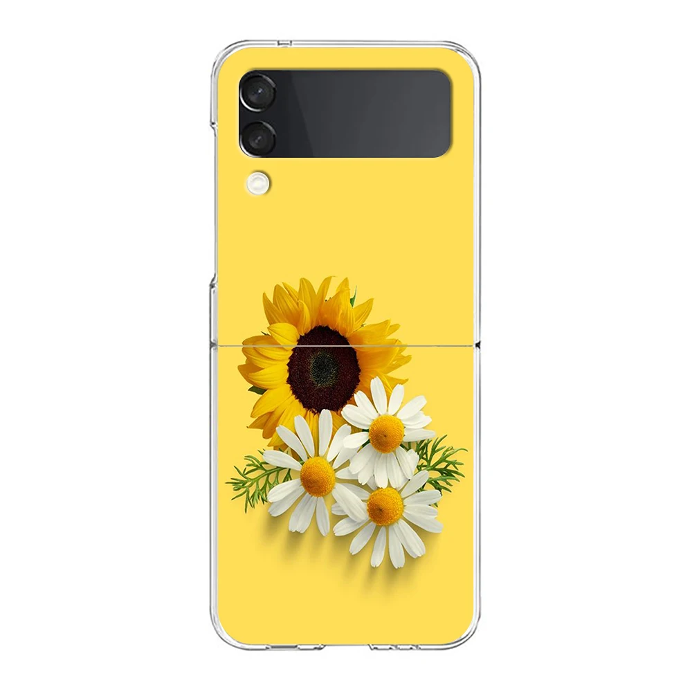 Sunflower Transparent Shockproof Hard PC Phone Case - Foldable Design