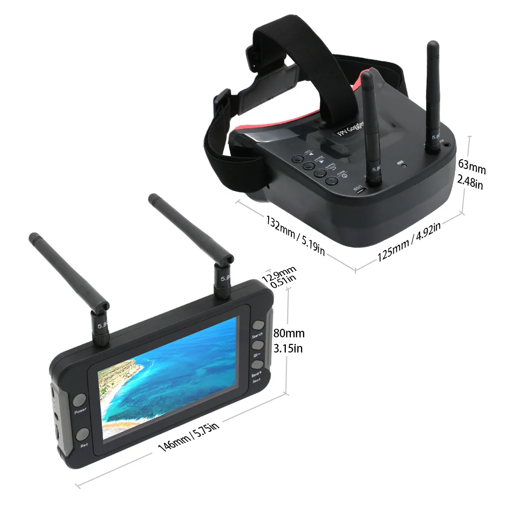 Kit FPV Écran/Lunettes/Caméra pour Drone RC - Lot ou Solo