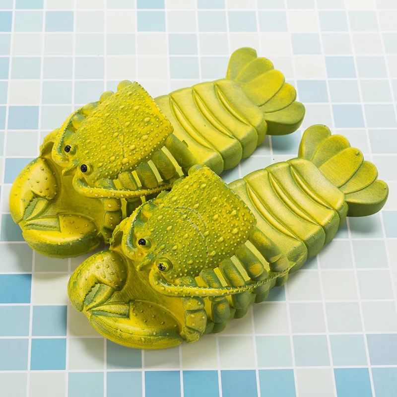 Creative Lobster Cartoon Beach vacation Summer Slipper Flip flops Men Cloud Outdoor Indoor Ladies Family Kids Flip flops
