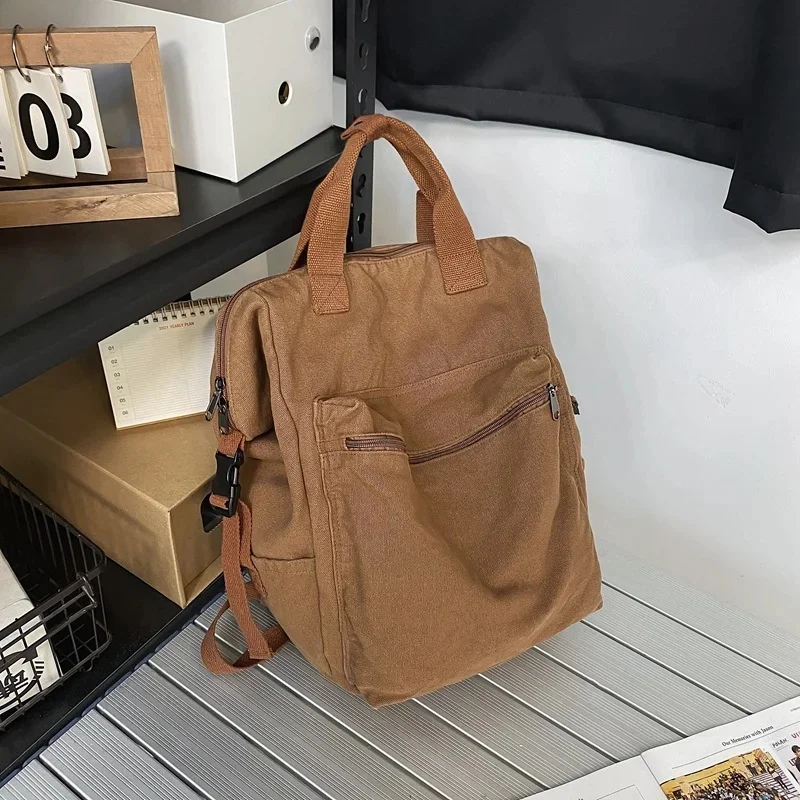 

Korean fashion large capacity canvas backpack Fugusen series ins leisure high school students