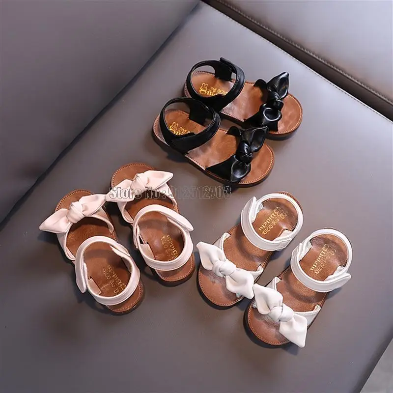 best leather shoes Casual Butterfly Knot Bow Knot Bow Non-slip Soft Kid Toddler Baby Summer Little Children Girls Princess Open Toe Beach Shoes girl princess shoes