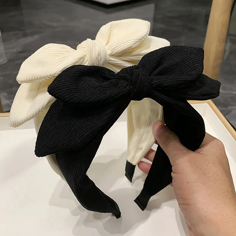 

Beautiful New Big Bow Rabbit Ear Headwear For Women Headband Girls Vintage Bow Hair Bands Wide Hoop Hairband Hair Accessories