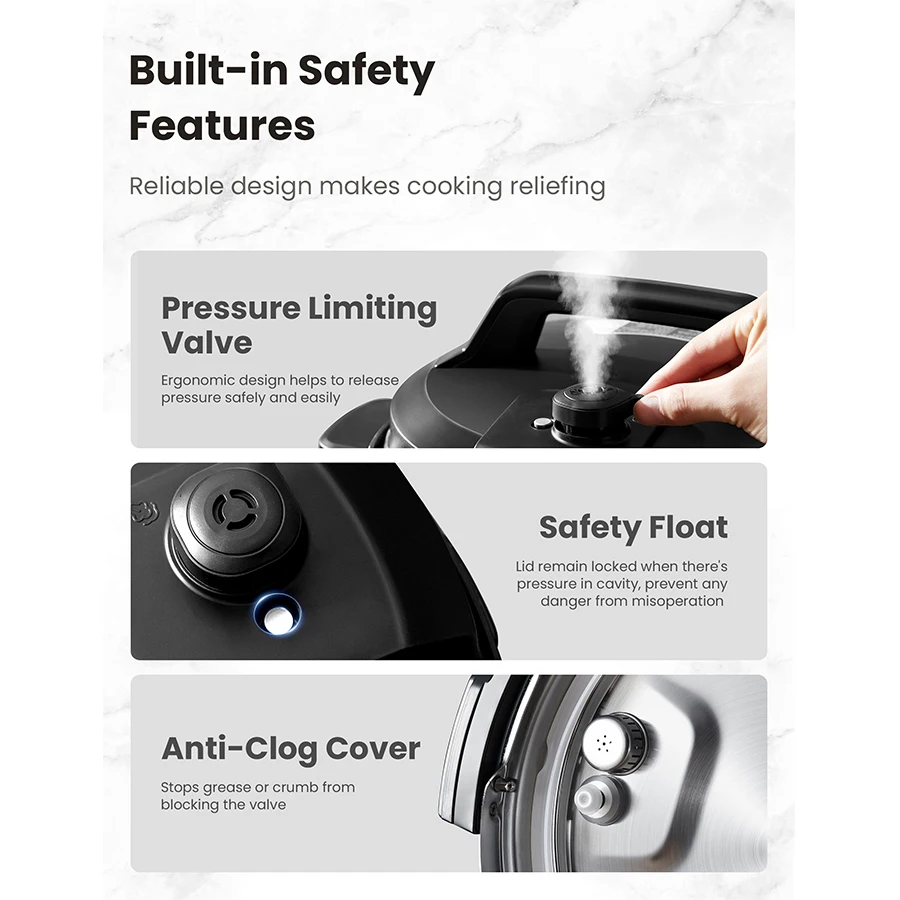 COMFEE’ 16 in 1 Electric Pressure Cooker 8 qt Instant Multi Cooker Olla de Presion Non-Stick Pot Yogurt Maker Slow Rice Cooke 5