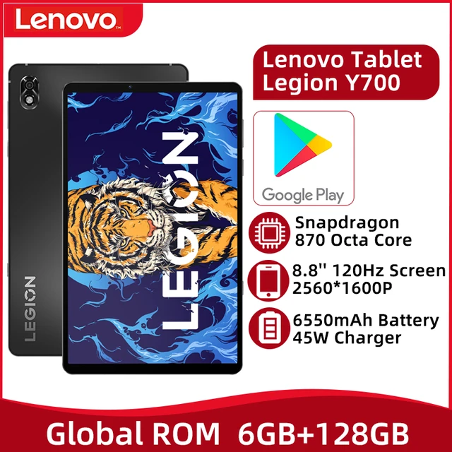 Lenovo LEGION Y700 Tablet Gaming 8GB 128GB Snapdragon 870 Octa Core 6550mAh  Battery 45W Charger 8.8'' 120Hz Screen
