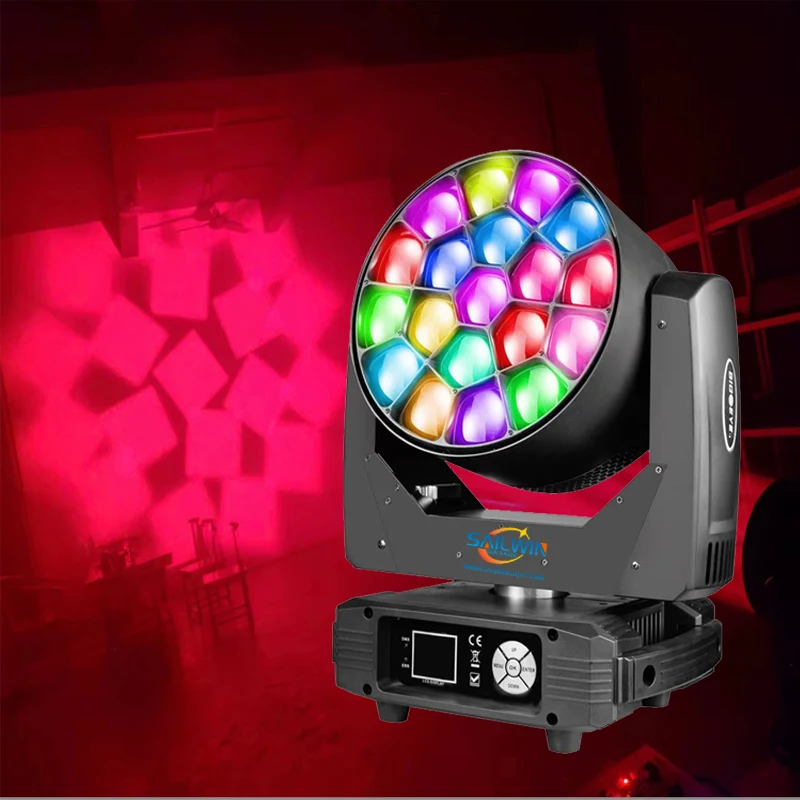 

K10 LED Moving Head Bee Eye Light 19X15W RGBW Big Bee Ey DJ Stage Head Lighting Shary Lyre Wash Zoom Effect Lights For Wedding