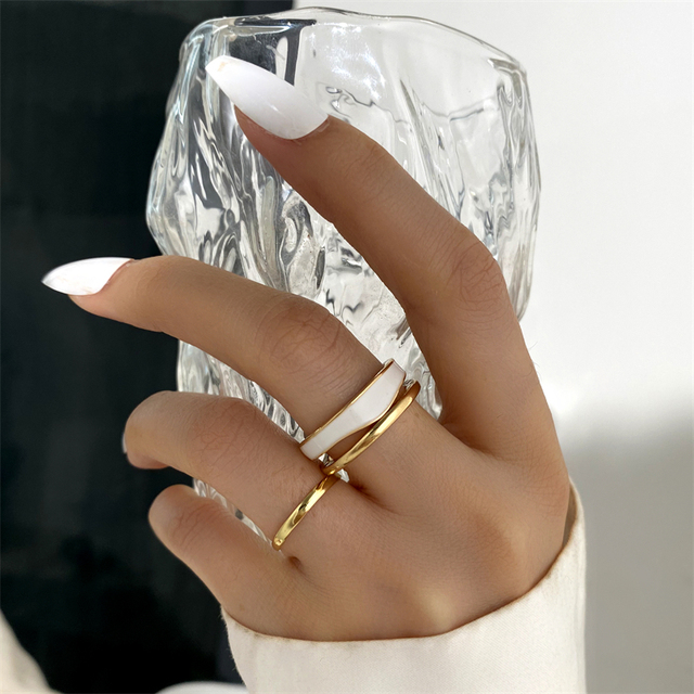 Ring Set for Women Vintage Gold Silver Plated Rings Trendy Hip Hop Jewelry Metal Geometric Ring Ancient Accessories 2022