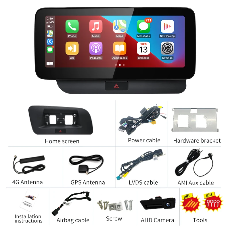 Reproductor de Video para Auto STWEI, Precio de Fábrica, 8G 64G Android 14, 12.3 Pulgadas, Carplay AUTO para AUDI 09-16 Q5, GPS, Navegación, Bluetooth, Radio Android 6