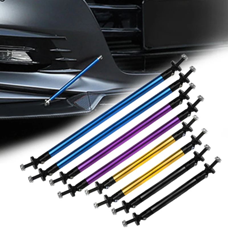 JDM Adjustable Car Front Frame Bumper Lip Protector Rod Support Bars Decor Lip Proector Rod Splitter Strut Tie Bar Kits bumper lip decoration bumper lip bumper protector front bumper decoration