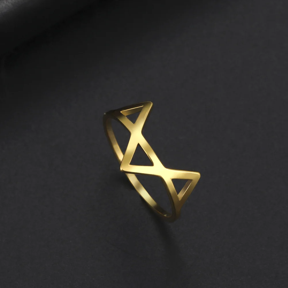 Edelstahl Einfache Hohl Fußabdrücke Ringe Trendy Romantische Herz Mode Ring Für Frauen Schmuck Hochzeit Freundschaft Geschenke – Detail 13