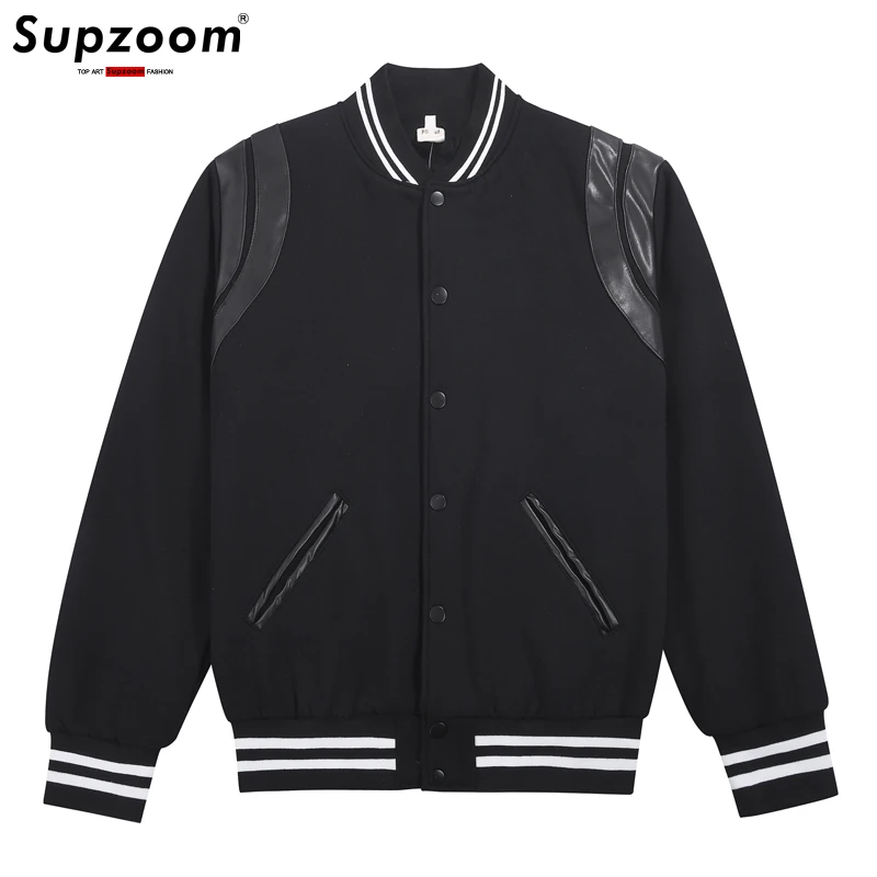 2022 New Arrival Fashion Bomber Jacket Men Rib Sleeve Cotton Casual Baseball Uniform Collar Coat