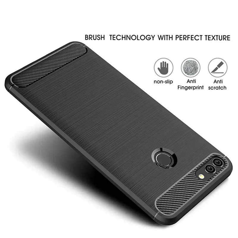 Shockproof Carbon Fiber Brushed Silicone Phone Case