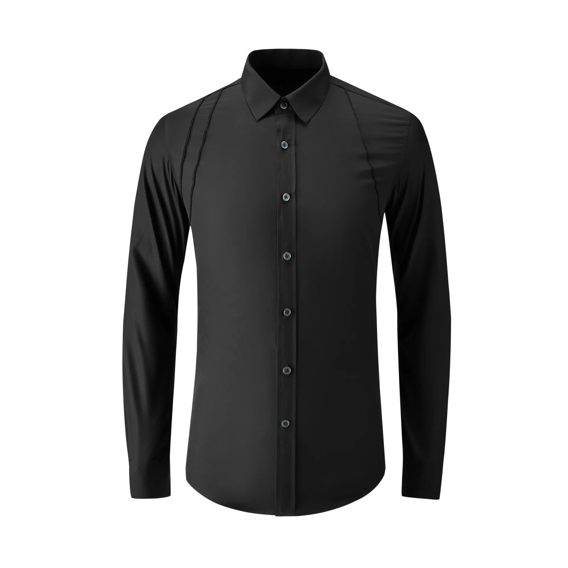 

High Quality Luxury Jewelry Elegant Comfortable Soft Autumn Long Sleeved White Mens Shirtgood