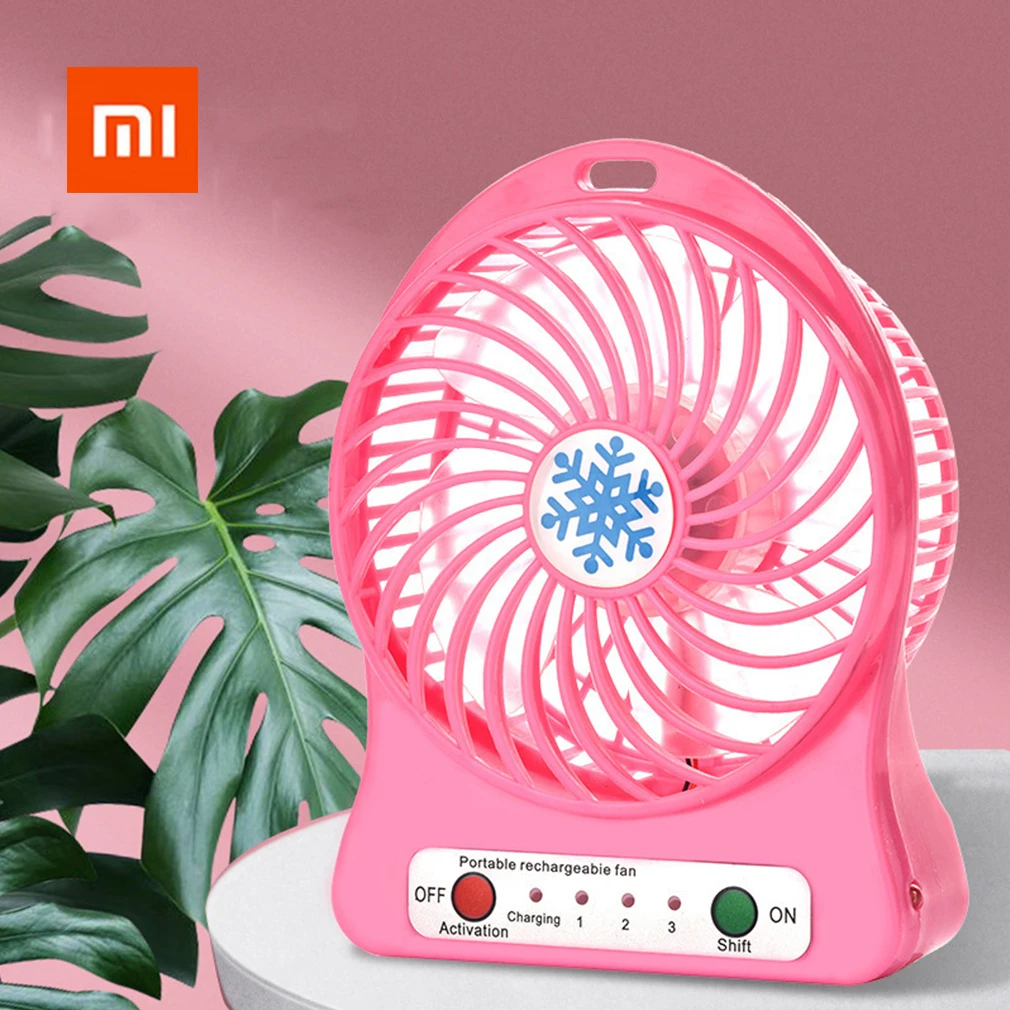 Xiaomi Mini LED portátil, Enfriador de aire, funciona con carga USB, escritorio, 3 modos de regulación de velocidad, iluminación LED| | - AliExpress