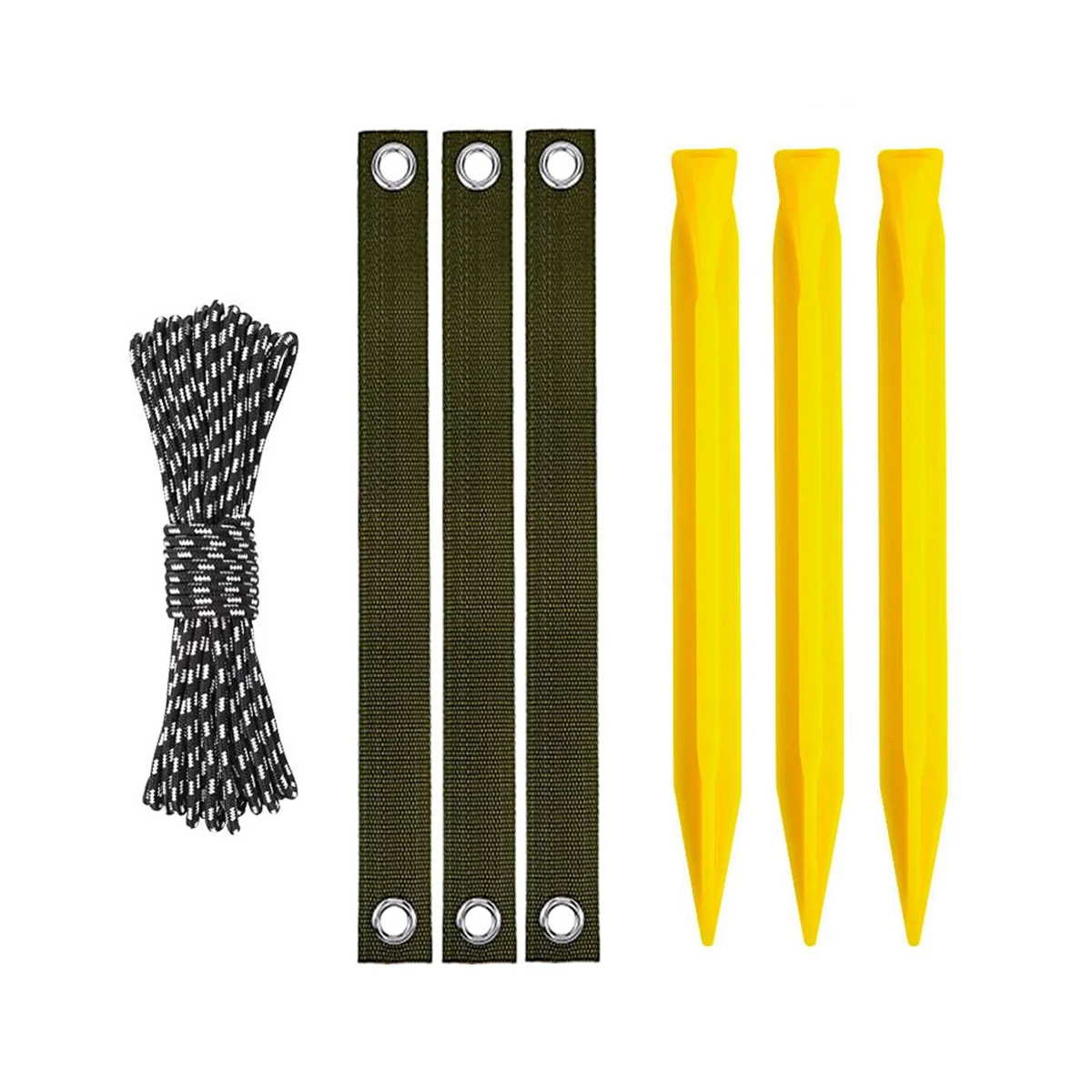

Tree Stakes, Tree Stakes and Supports for Young Trees, Tree Straightening Kit With 3 Tree Straps, Tree Stakes Yellow Kit