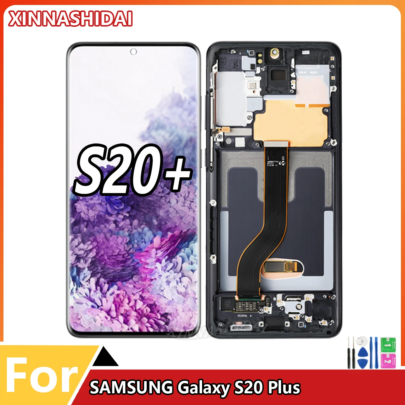 6.7 OLED For Samsung Galaxy S20 Plus LCD Display S20+ G985F/DS G986B  Display Touch Screen Digitizer Replacement With Frame