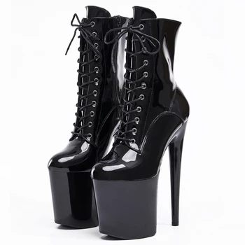 Stripper 8" Platform Lace Up Cтрипы Pole Dance Ankle High Boots In Stock Fast Shipping Size36-43