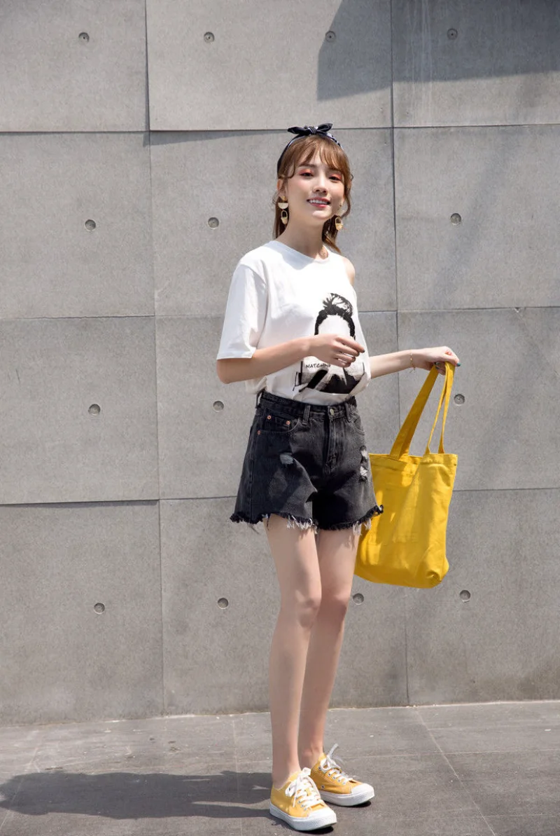 Short Pants for Woman To Wear Biker Women's Shorts Jeans Denim Wide Ripped with Waist Pocket Korean Style Trend 2023 Design XL