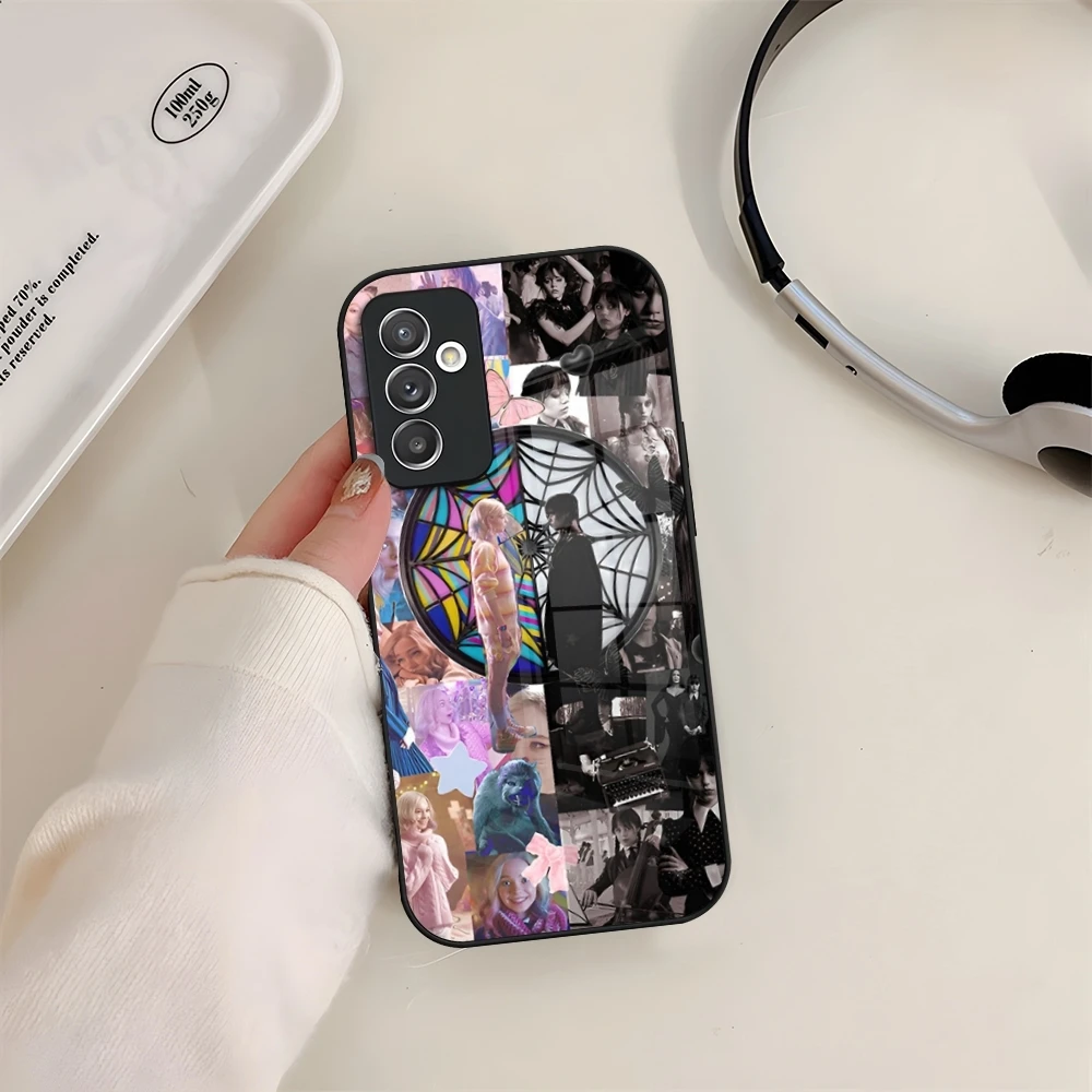 Stylish Glass Phone Case with W-Wednesday Room Window Design