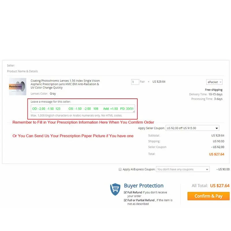 1.56/1.61/1.67 Aspheric Anti Blue Light Prescription Glasses Lenses Radiation Protection UV Protect CR-39 Myopia Hyperopia