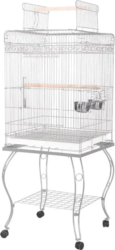 

Открывающаяся клетка для птиц A и E Cage Co. Чисто белая Легкая очистка