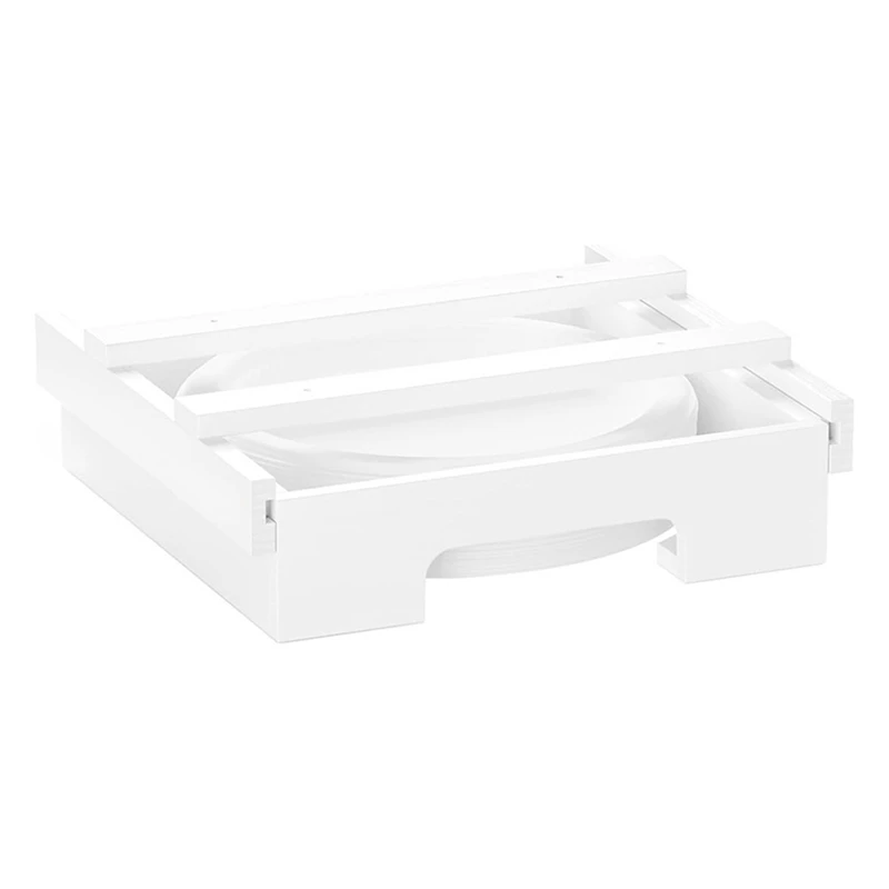 

10-Inch Paper Plate Dispenser, Under Cabinet Bamboo Plates Holder, Kitchen Counter Vertical Plate