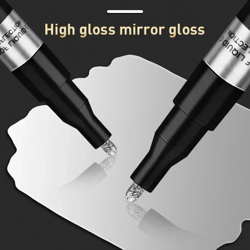 Chrome Mirror Marker Pen 0.7mm 1mm 2mm DIY Reflective Permanent Gold Silver Copper Marker Model Painting 1/2/3/4Pcs paint marker pen