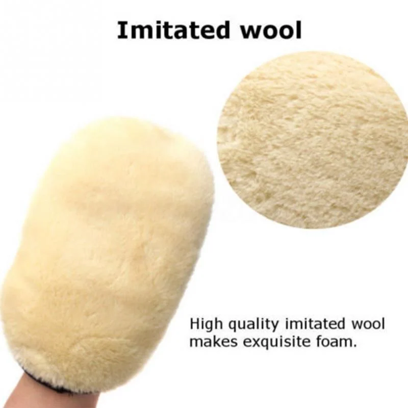 Car Body Cleaning Wool Fleece Gloves Soft Car Washing Gloves Paint Polishing Brush Microfiber Sponge Glove Auto Care Tools