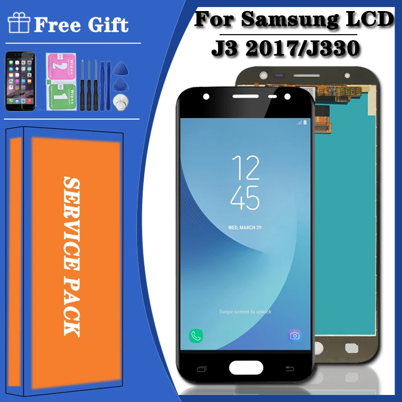 Оригинальный Super AMOLED ЖК-дисплей для Samsung Galaxy J3 2017 J330 дисплей J330FN SM-J330FN J330DS