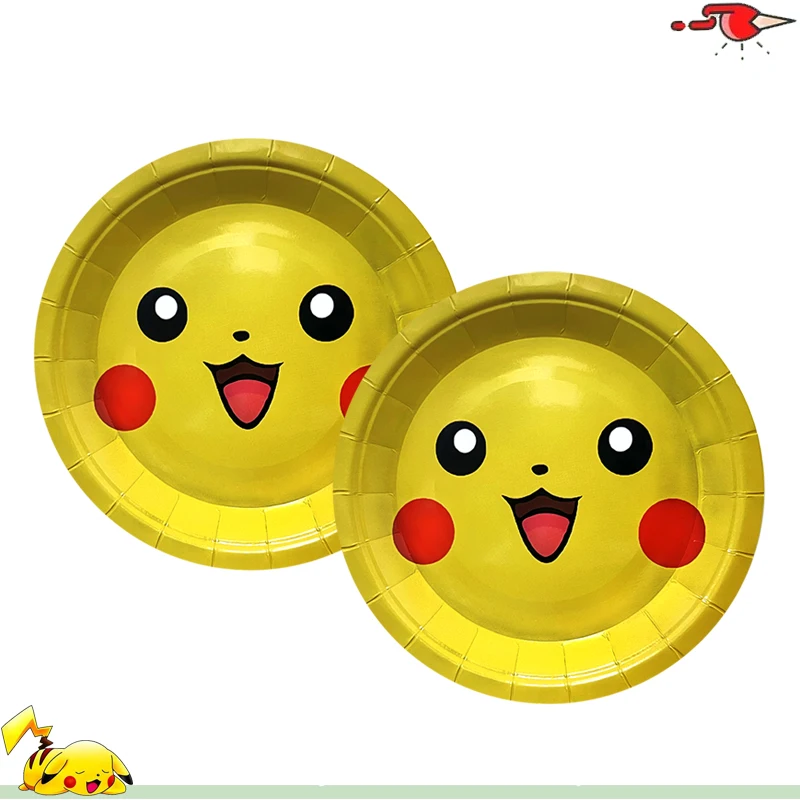 Nieuwe Pokemon Verjaardag Decoratie Pikachu Ballon Feestartikelen Wegwerp Servies Tafelkleed Rietjes Cup Plates Baby Shower Speelgoed