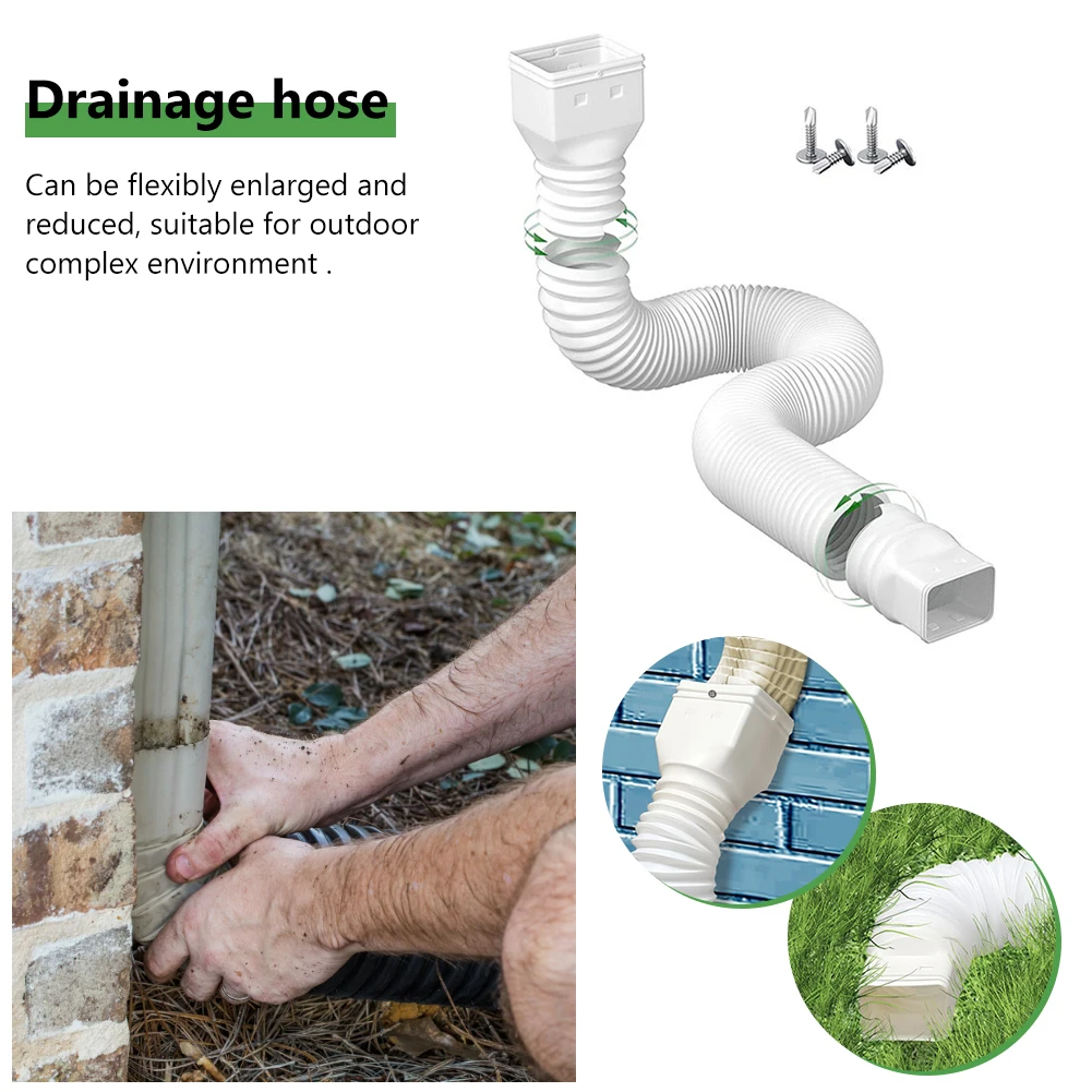 DrainConnectorTelescopicRainGutterDownspoutExtensionFlexible