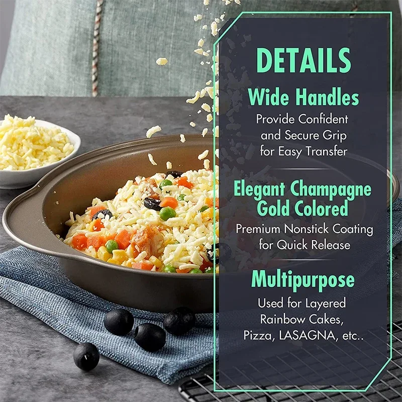 9 Inch Round Cake Mould Cheese Cake Pan Carbon Steel Non-Stick Pie Pizza Pan Baking Tray Oven Toast Chiffon Cake Pan Bakeware