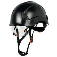 Construction Safety Helmet with Built-In Glasses