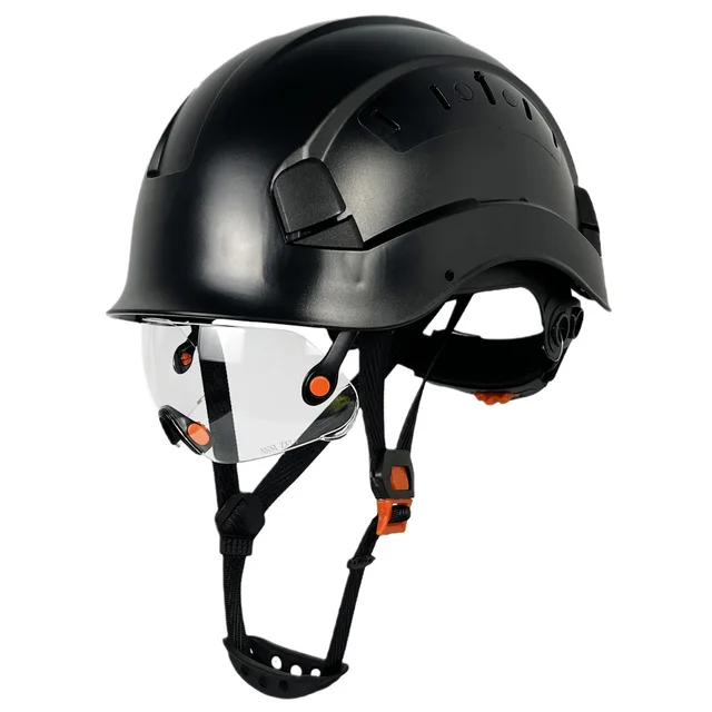 Construction Safety Helmet with Built-In Glasses