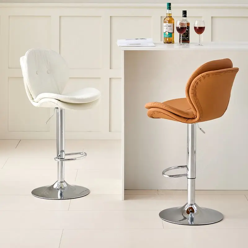 Nordic Waist Protection Comfortable Bar Chairs Lift Swivel Backrest High Stool Home Kitchen Island Chair Creative Bar Chairs
