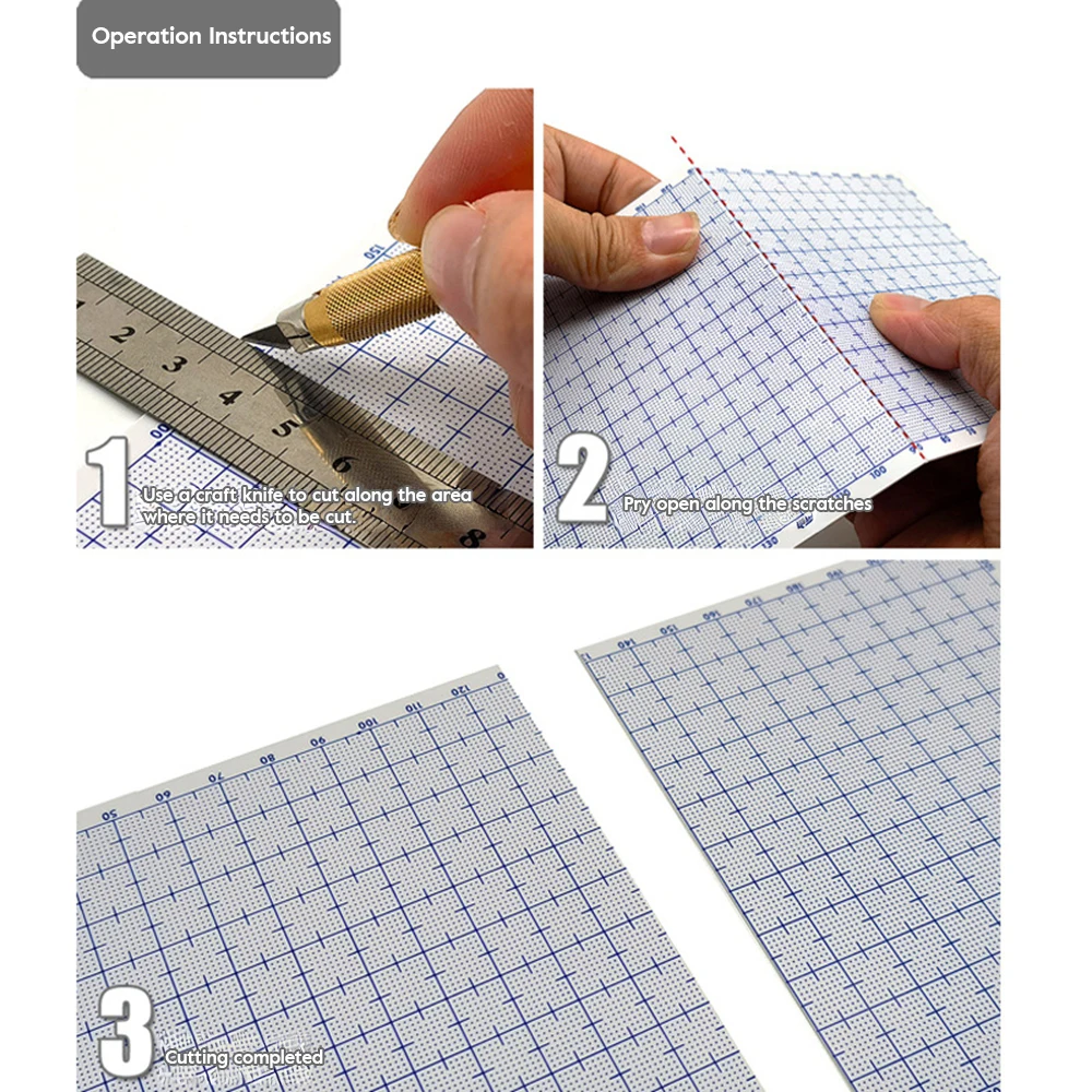 모델링용 ABS 보드(0.3/0.5/0.8/1.0mm 두께) 스케일 마킹이 있는 모델 DIY 시트