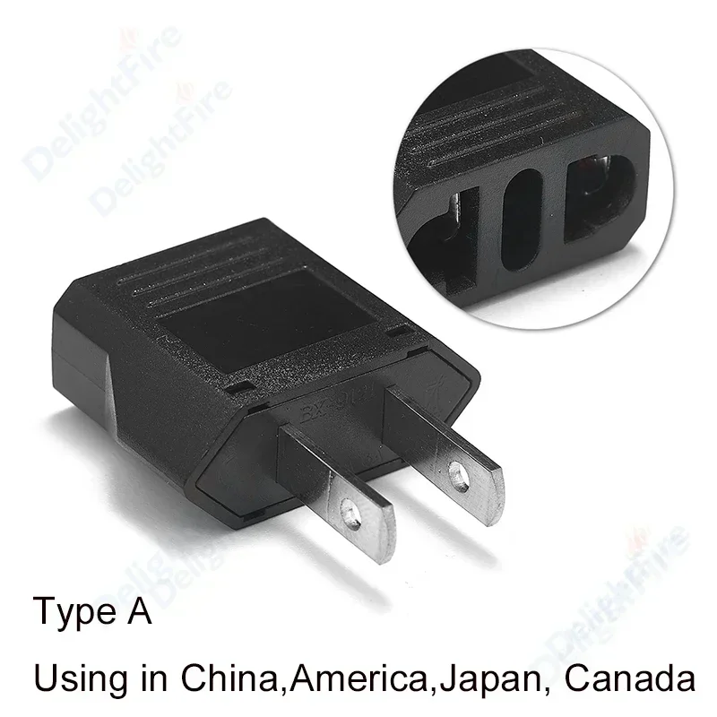 European to American Travel Power Adapter - EU to US Plug Converter with AC Outlet