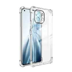 Sleek Shockproof Transparent Silicone Airbag Case - Black Clear for mi 12 (JK clear)