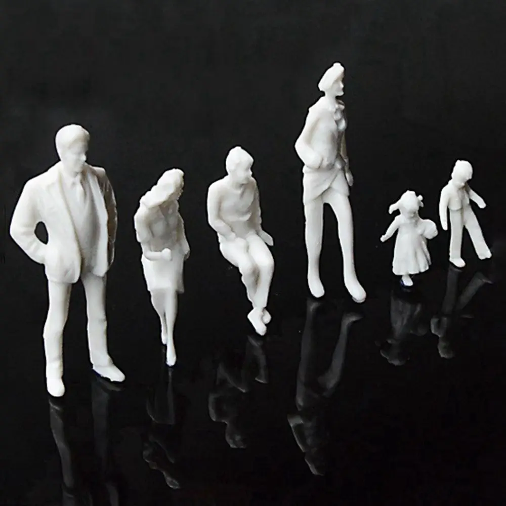 50 Pezzi Figure Plastica Sedute 1:32 Minimo Persone