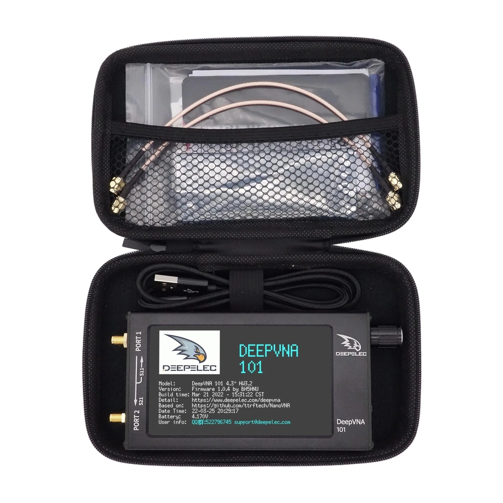 DeepVNA-101 4.3 ġ ׳ м, 10k-1.5GHz SWR 跮 VHF UHF Ʈũ м, HW3.2 IPS LCD  ݼ ̽, NanoVNA-F