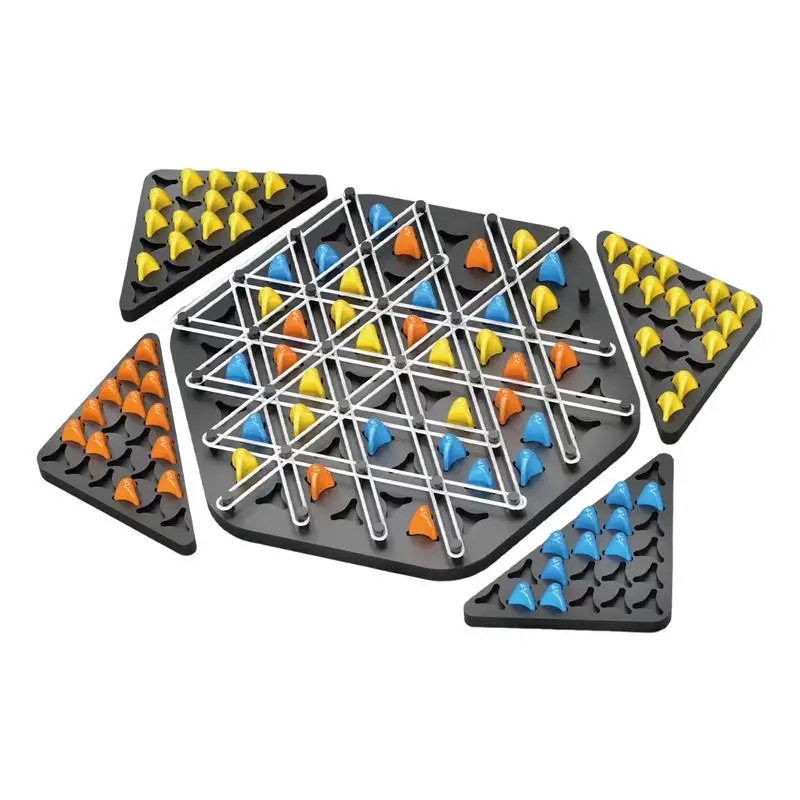 Geometry Chain Chess Puzzle Chain Triangle Chess Desktop Rubber Band triangle Strategy Board Game for Strategy Puzzle toys