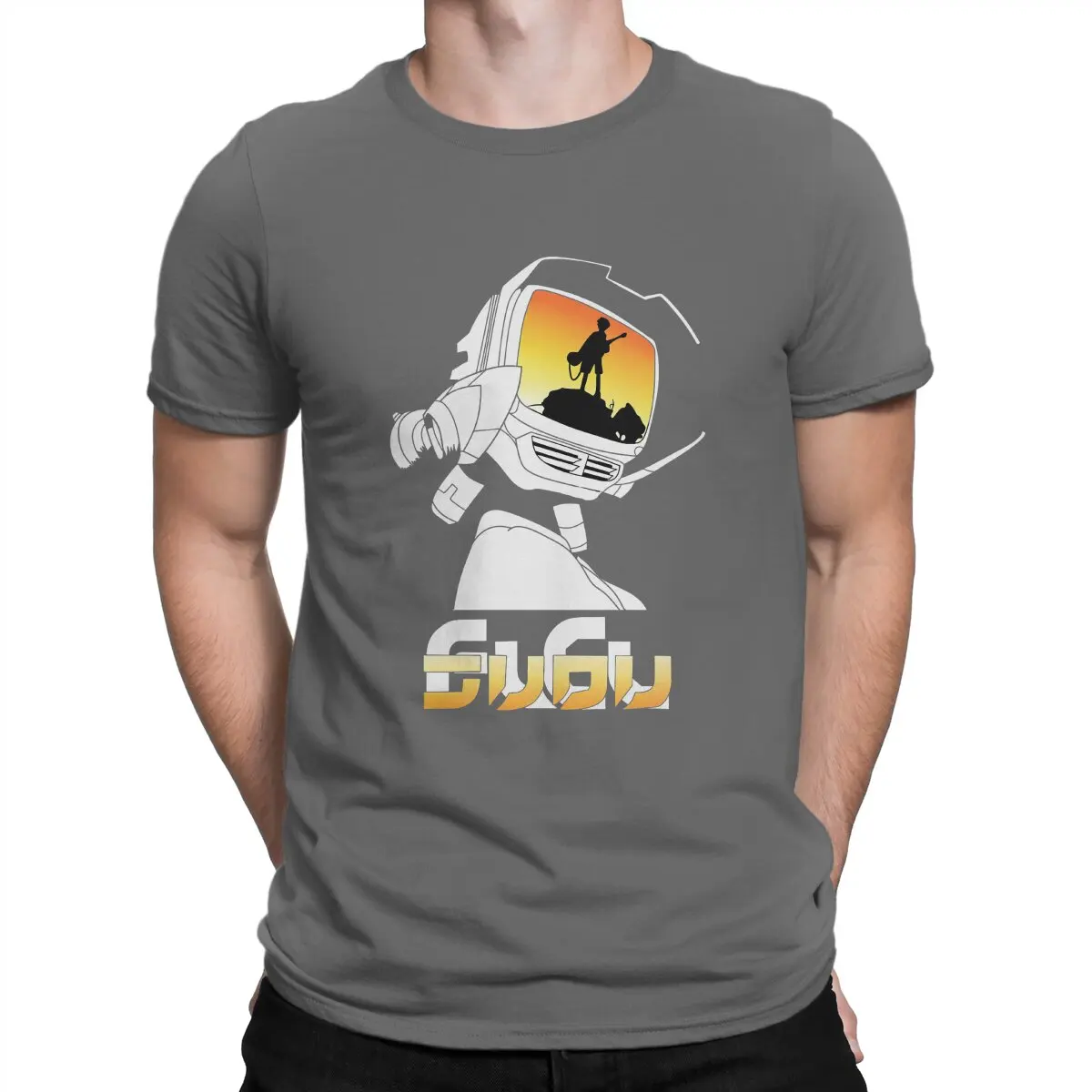 thumbnail image 1 of Camisetas para hombre FLCL, camiseta vintage de manga corta con cuello redondo, algodón puro, ideal para regalar., 1 of 7