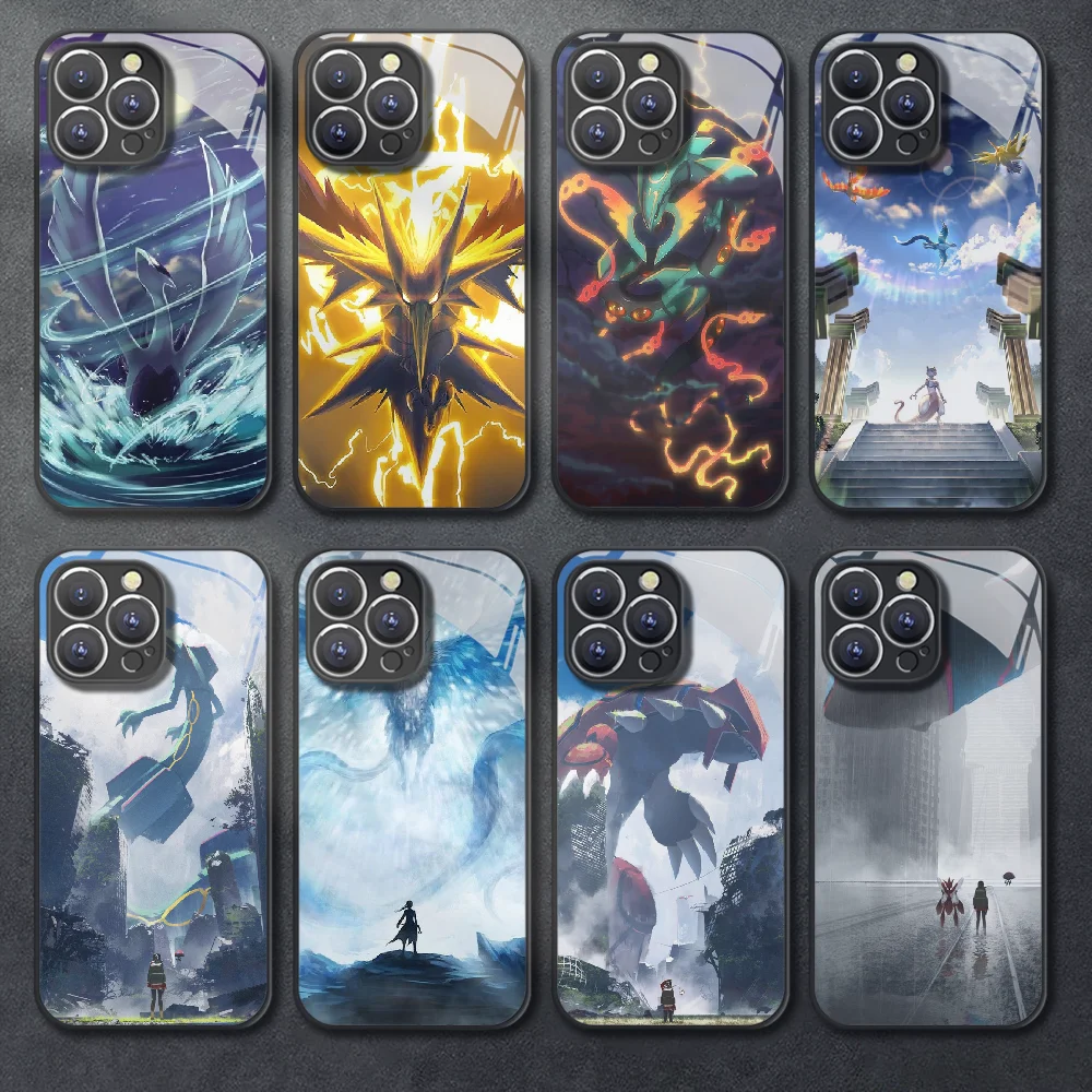 Custodia Per Telefono In Vetro Temperato Pokemon Rayquaza, Mini Cover Paraurti, Iphone 11 12 13 14 15 Pro Max X Xr Xs Max 7 8 Plus
