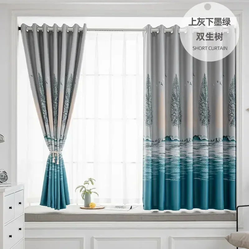 

20615-XZ-Hummingbird Printed Curtains Drape Sheer Tulle Home Decoration Living Room Bedroom Cortinas Chiffon Window