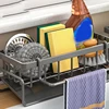 Kitchen Stainless Steel Sink Drain Rack Sponge Storage Faucet Holder Soap Drainer Towel Rack Shelf Organizer Kitchen Accessories 1