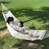 Single Person Portable Outdoor Camping Hammock Foldable High-strength Thick Canvas Anti Roll Leisure Sleep Swing Camp Hammock 1