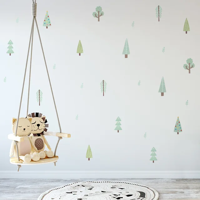 Transform your space with charming and eco-friendly 6pcs Nordic Cartoon DIY Wall Stickers